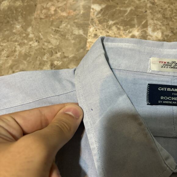 Gitman Bros Rochester Shirt Mens 19 36 Pinpoint Cotton Oxford Long Sleeve - Picture 4 of 12